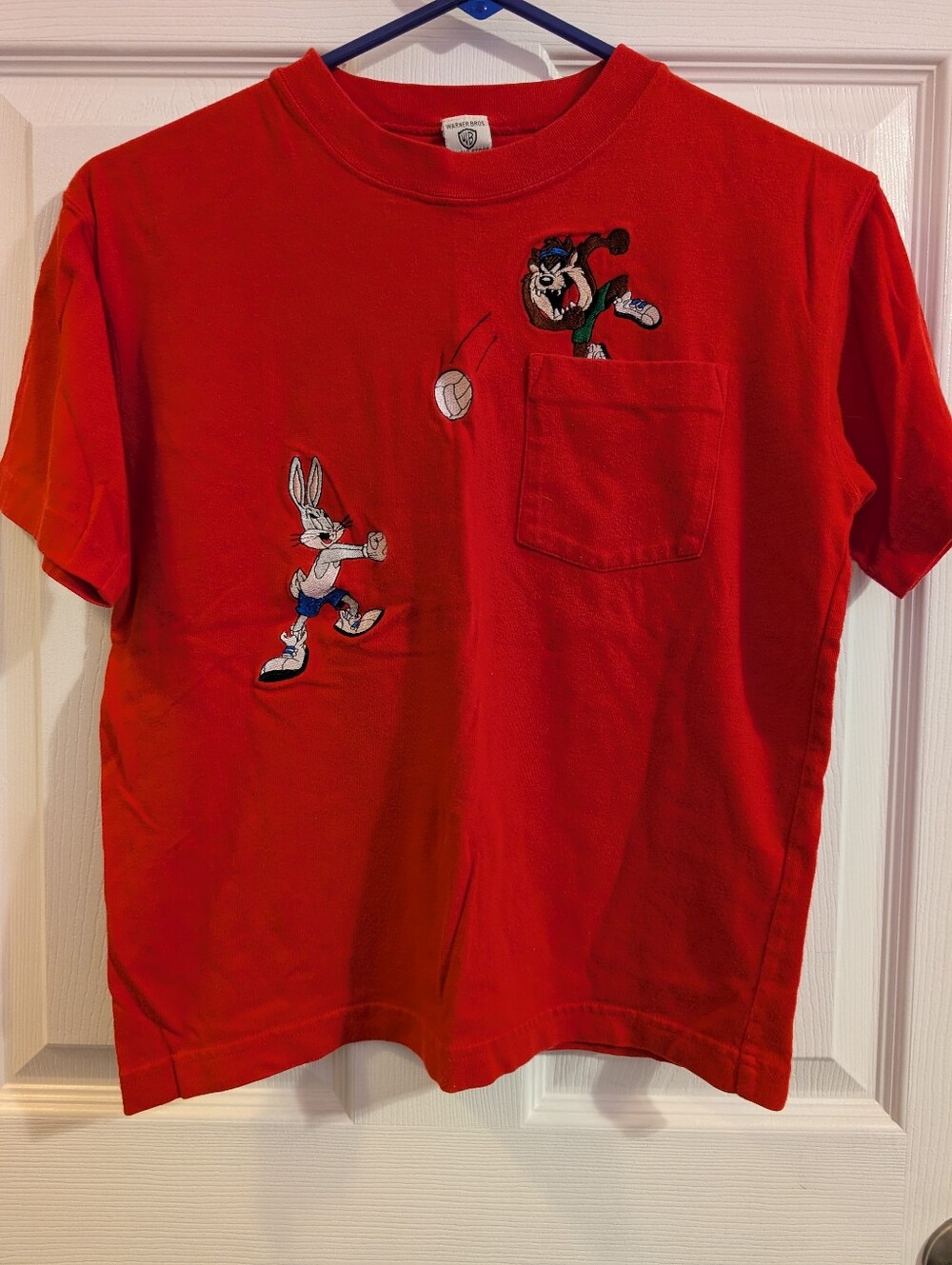 Youth Looney Tunes Vintage Tee Embroidered Bugs Bunny & Taz Playing Volleyball